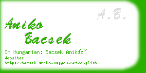 aniko bacsek business card